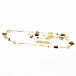 Asteroide amber - long gold necklace in genuine murano jewellry set