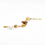 Asteroid gold - real amber murano glass bracelet