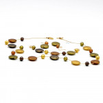 Francy satin gold long necklace jewelry set murano glass venice