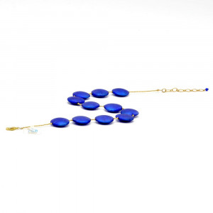 Collier bleu bijou en veritable verre de murano de venise