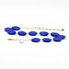 Necklace jewelry, blue genuine murano glass of venice