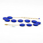 Collier en verre de murano bleu en veritable verre de murano de venise