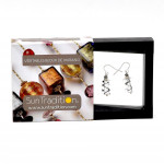 Asteroide - boucles d'oreilles noir et argent bijou veritable verre de murano