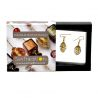 Fenicio olive black gold earrings jewel in true murano glass of venice