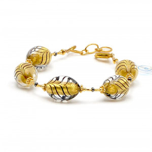 Schwarz und gold murano glas armband aus venedig