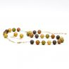 Conjunto de bolas satén oro joyas de verdadero cristal de murano de venecia