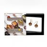 Ball satin amethyst - earrings genuine venice murano glass