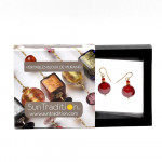 Ball satin rouge - boucles d'oreilles bijoux en veritable verre de murano de venise