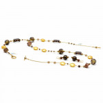 Conjunto de cristal murano longo ouro