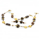 Conjunto de cristal murano ouro