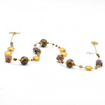 Long gold murano glass necklace