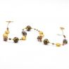 Gamla feniciska hamn guld-lång - smycken halsband i murano glas bariole brun