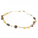 Long gold murano glass necklace