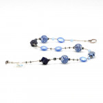 Necklace genuine murano glass blue venice