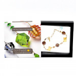 Mix - chocolade armband bruin en goud originele murano glas