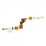 Pulsera de genuino cristal de murano de oro de venecia