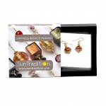 Chocolate gold earrings genuine murano glass