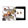 Gouden oorbellen chocolade juweel, originele murano glas