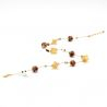 Necklace chocolate and gold genuine murano glass