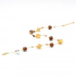 Necklace chocolate and gold genuine murano glass