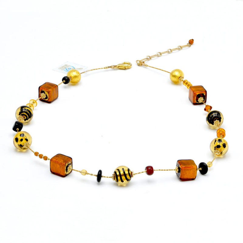 Gold murano glass necklace 