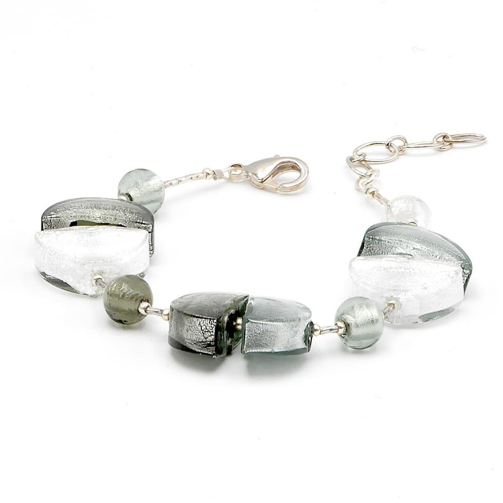 Colorado silver - silver murano glass bracelet venice