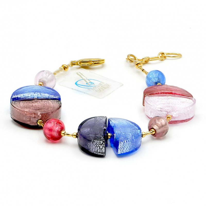 Blau gold murano glas armband schmuck aus venedig