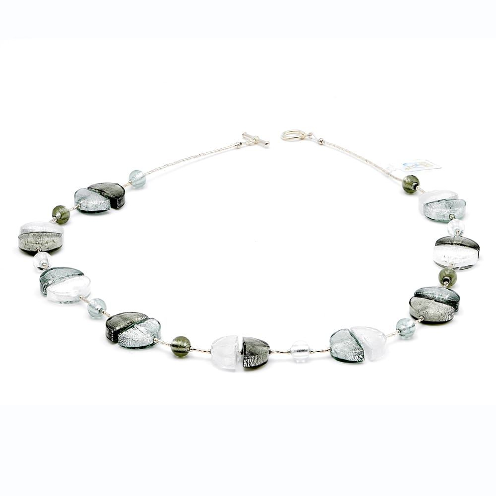 Collar de plata - collar de plata en verdadero cristal de murano de venecia