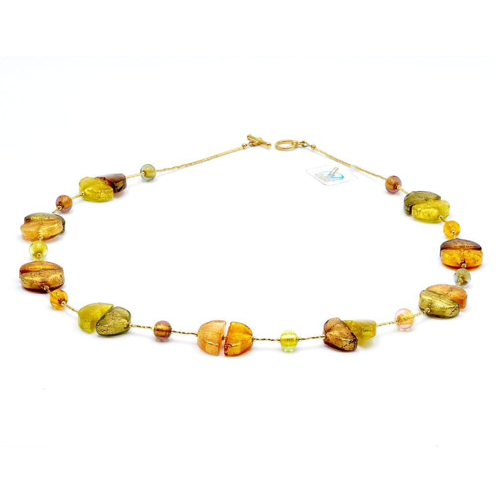 Colorado oro - collar largo joya refinado de cristal de murano venecia