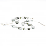 Silver genuine murano glass jewellery set venice