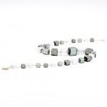 Collier argent cubes en verre de murano venise