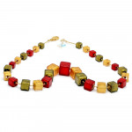 Ketting sieraden rood en goud van murano-glas venetië