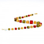 Red and gold murano glass necklace jewelry venice