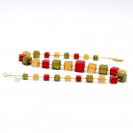 Ketting van murano-glas rood en goud