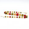Necklace murano glass red and gold