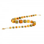 Necklace genuine murano glass green and gold of venice