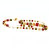 Red and gold cubes jewelry set in real glass murano venice
