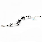 Black cubes murano glass bracelet jewellery from venice italy