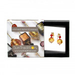 Boucles d'oreilles verre rouge et or