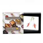 Boucles d'oreilles pendantes perles cube rouge