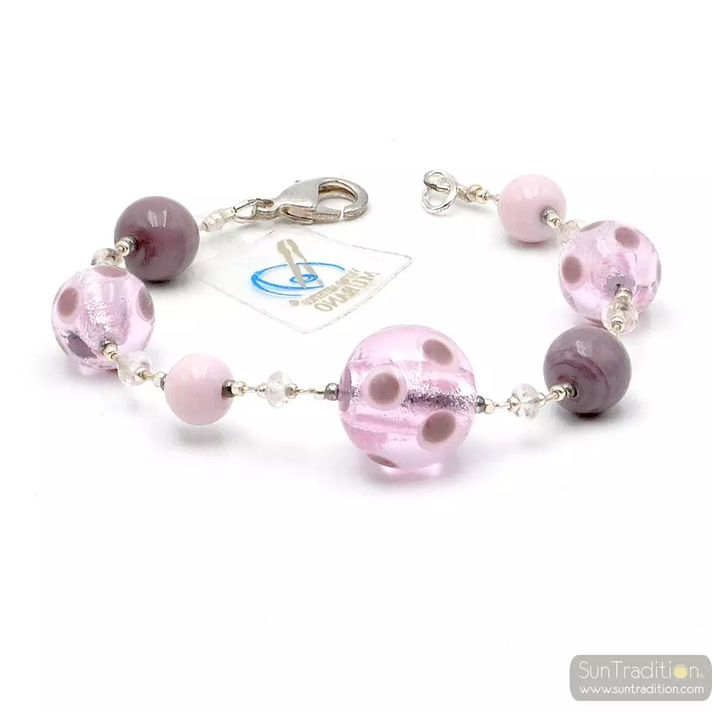 Galaxy lilac - lilac murano glass bracelet from venice italy