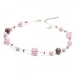 Collier en verre de murano rose