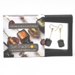 Black earrings cubo sciogliendo murano glass of venice