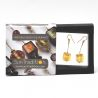 Gold earrings cubo sciogliendo murano glass of venice
