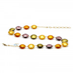 Gold murano glass necklace 