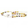 Gold and parma jewellery set in real glass murano