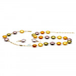 Gold and parma jewellery set in real glass murano