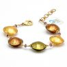 Gold murano glas armband aus venedig goldgelb und bernsteinfarben