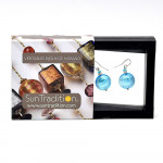 Aretes azul cielo joya cristal murano genuino de venecia