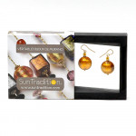 Pastiglia amber gold or earrings true murano glass venice